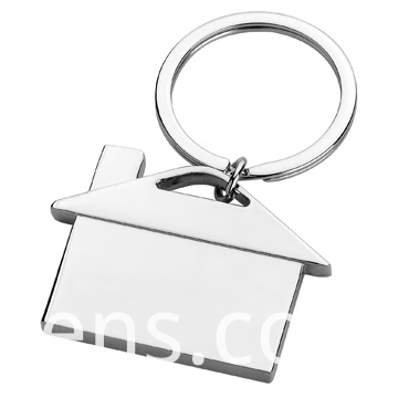 House Shape Spinning Metal Promotion Keyring with Company Logo (F1079B)